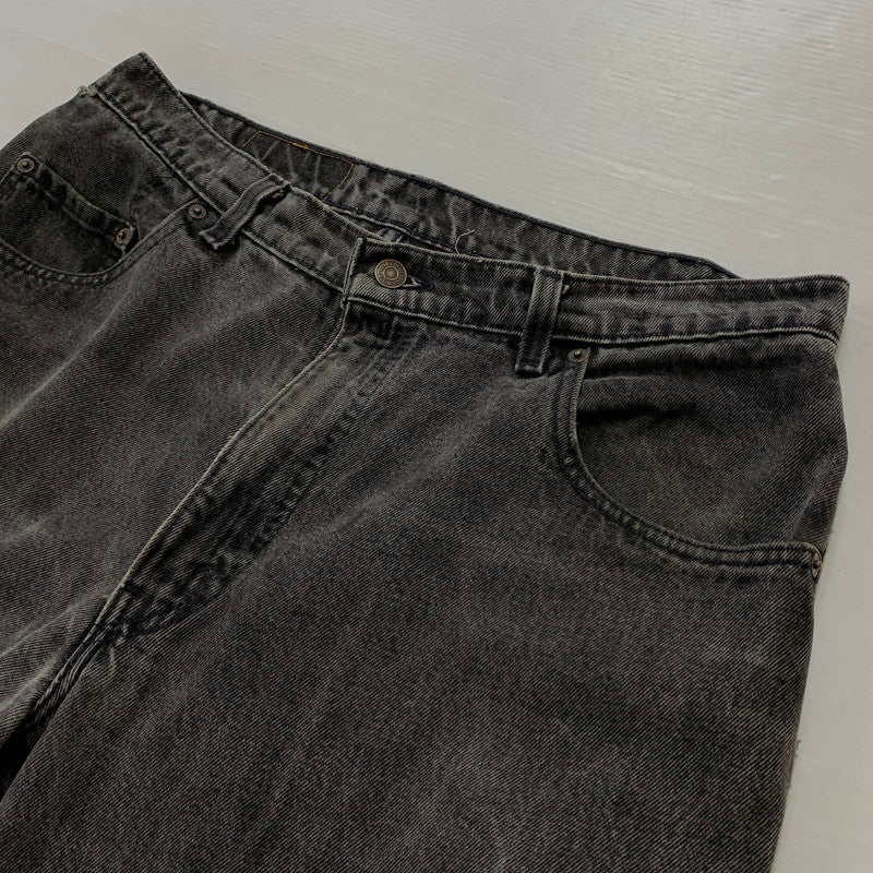 【現状渡し品】【メンズ】 Levi’s リーバイス 560 LOOSE FIT TAPERED LEG DENIM PANTS ルーズフィット テーパードレッグ デニムパンツ ボトムス ジーンズ ボタン裏刻印527 156-260810-ss-08-tei サイズ：36/※リペア、裾ダメージ有 カラー：ブラック 万代Net店