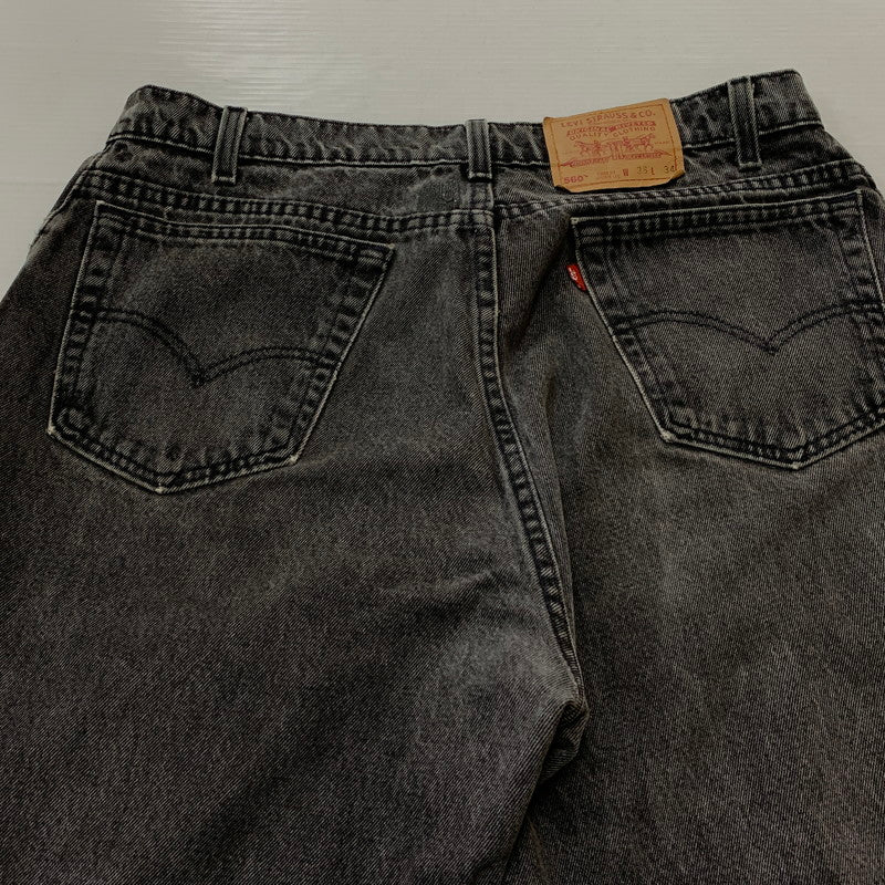 【現状渡し品】【メンズ】 Levi’s リーバイス 560 LOOSE FIT TAPERED LEG DENIM PANTS ルーズフィット テーパードレッグ デニムパンツ ボトムス ジーンズ ボタン裏刻印527 156-260810-ss-08-tei サイズ：36/※リペア、裾ダメージ有 カラー：ブラック 万代Net店