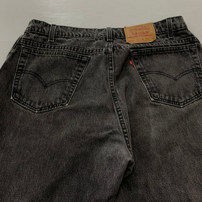 【現状渡し品】【メンズ】 Levi’s リーバイス 560 LOOSE FIT TAPERED LEG DENIM PANTS ルーズフィット テーパードレッグ デニムパンツ ボトムス ジーンズ ボタン裏刻印527 156-260810-ss-08-tei サイズ：36/※リペア、裾ダメージ有 カラー：ブラック 万代Net店