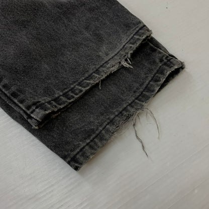 【現状渡し品】【メンズ】 Levi’s リーバイス 560 LOOSE FIT TAPERED LEG DENIM PANTS ルーズフィット テーパードレッグ デニムパンツ ボトムス ジーンズ ボタン裏刻印527 156-260810-ss-08-tei サイズ：36/※リペア、裾ダメージ有 カラー：ブラック 万代Net店