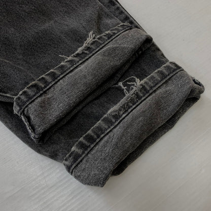 【現状渡し品】【メンズ】 Levi’s リーバイス 560 LOOSE FIT TAPERED LEG DENIM PANTS ルーズフィット テーパードレッグ デニムパンツ ボトムス ジーンズ ボタン裏刻印527 156-260810-ss-08-tei サイズ：36/※リペア、裾ダメージ有 カラー：ブラック 万代Net店