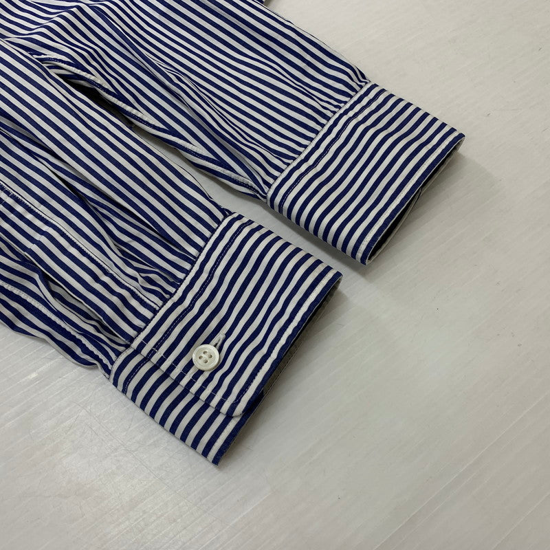 【中古品】【メンズ】 PLAY COMME DES GARCONS プレイコムデギャルソン STRIPE SHIRT WITH BLACK EMBLEM AZ-B008 ストライプシャツ ブラックエンブレム トップス 140-260810-ss-02-tei サイズ：L ※ボタン横破れ有 カラー：ストライプ 万代Net店