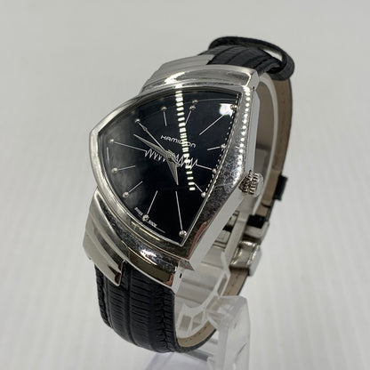 【現状渡し品】【メンズ】 HAMILTON ハミルトン VENTURA H244112 ベンチュラ クオーツウォッチ 腕時計 レザーベルト 197-260812-ko-12-tei カラー：ブラック 万代Net店