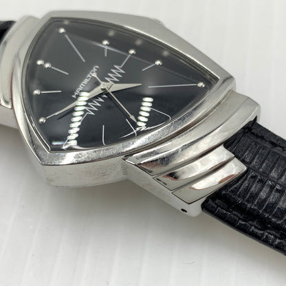 【現状渡し品】【メンズ】 HAMILTON ハミルトン VENTURA H244112 ベンチュラ クオーツウォッチ 腕時計 レザーベルト 197-260812-ko-12-tei カラー：ブラック 万代Net店
