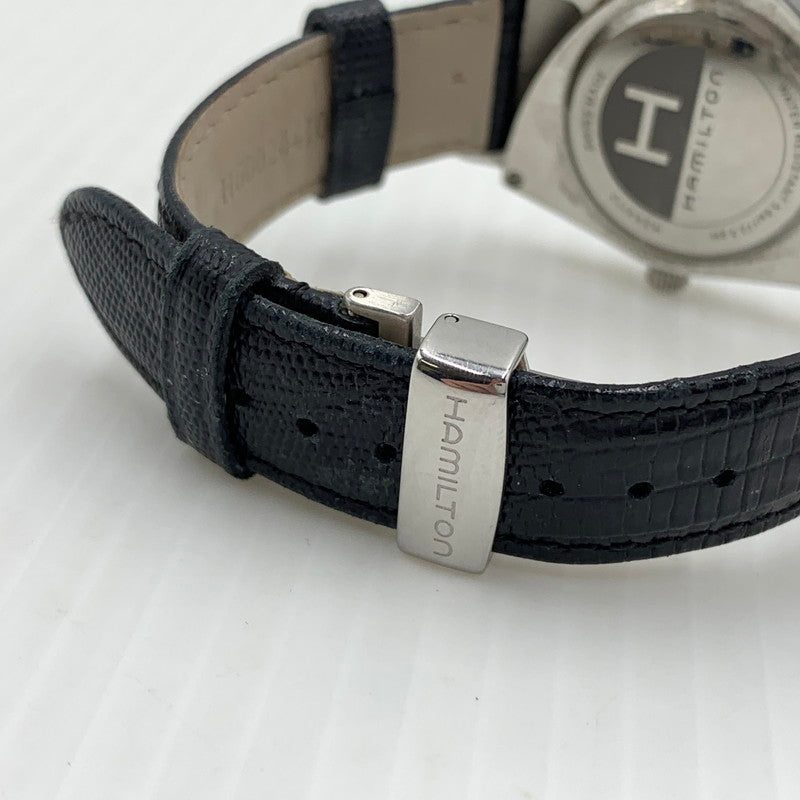 【現状渡し品】【メンズ】 HAMILTON ハミルトン VENTURA H244112 ベンチュラ クオーツウォッチ 腕時計 レザーベルト 197-260812-ko-12-tei カラー：ブラック 万代Net店