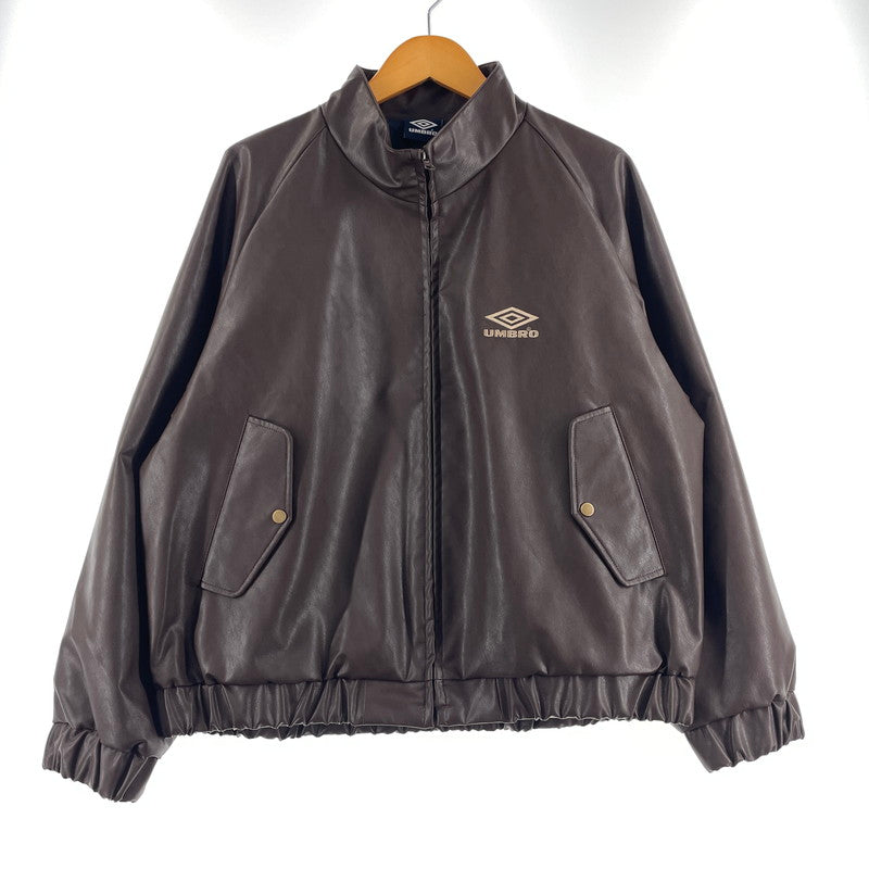 【中古品】【メンズ】 UMBRO アンブロ × FREAKS'STORE フリークスストア 別注コラボ FAKE LEATHER JACKET 1059394400021 フェイクレザー ジャケット ライトアウター 147-260806-yo-11-tei サイズ：L カラー：ブラウン 万代Net店