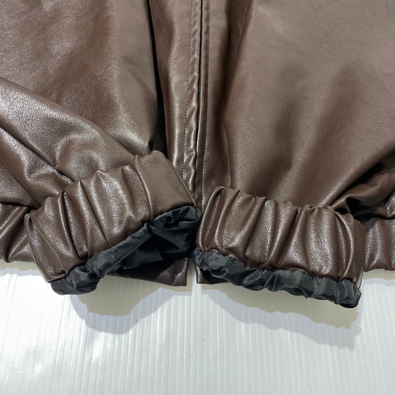 【中古品】【メンズ】 UMBRO アンブロ × FREAKS'STORE フリークスストア 別注コラボ FAKE LEATHER JACKET 1059394400021 フェイクレザー ジャケット ライトアウター 147-260806-yo-11-tei サイズ：L カラー：ブラウン 万代Net店
