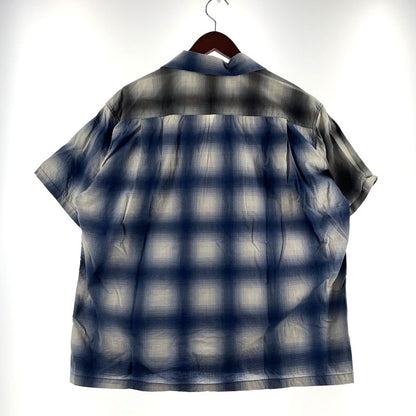 【中古品】【メンズ】 SUGAR CANE シュガーケーン OMBRE CHECK PRINT OPEN SHIRT SC39526 オンブレチェックプリント オープンシャツ 半袖 トップス 145-260806-yo-08-tei サイズ：M カラー：ブルー 万代Net店