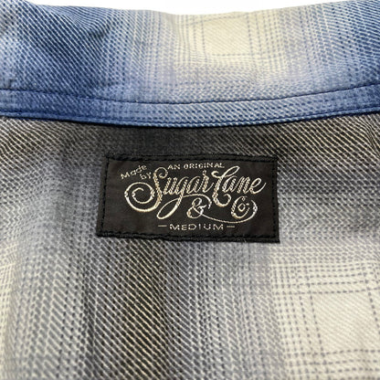 【中古品】【メンズ】 SUGAR CANE シュガーケーン OMBRE CHECK PRINT OPEN SHIRT SC39526 オンブレチェックプリント オープンシャツ 半袖 トップス 145-260806-yo-08-tei サイズ：M カラー：ブルー 万代Net店