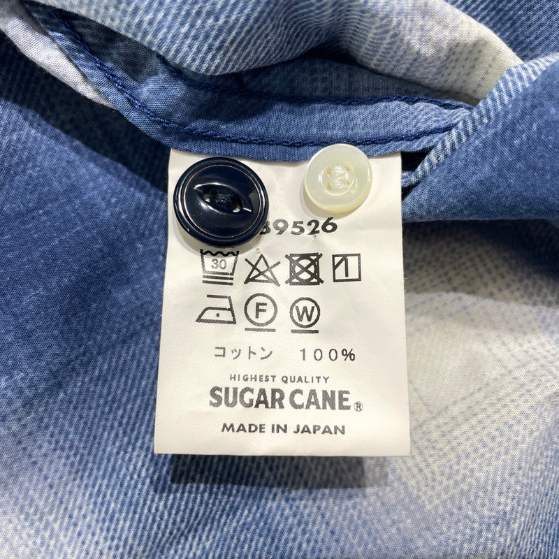 【中古品】【メンズ】 SUGAR CANE シュガーケーン OMBRE CHECK PRINT OPEN SHIRT SC39526 オンブレチェックプリント オープンシャツ 半袖 トップス 145-260806-yo-08-tei サイズ：M カラー：ブルー 万代Net店