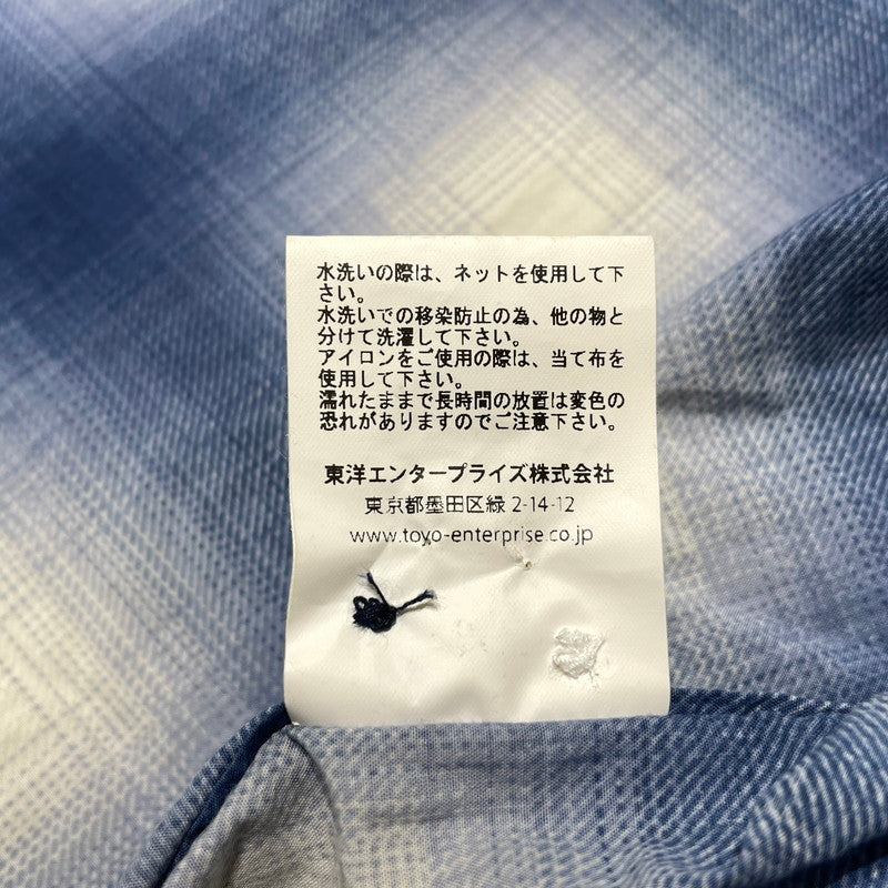 【中古品】【メンズ】 SUGAR CANE シュガーケーン OMBRE CHECK PRINT OPEN SHIRT SC39526 オンブレチェックプリント オープンシャツ 半袖 トップス 145-260806-yo-08-tei サイズ：M カラー：ブルー 万代Net店
