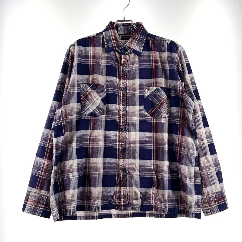 【中古品】【メンズ】 NEEDLES ニードルス FLANNEL SHIRT フランネルシャツ 長袖 トップス 白タグ 140-260806-yo-09-tei サイズ：L カラー：パープル系 万代Net店