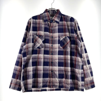 【中古品】【メンズ】 NEEDLES ニードルス FLANNEL SHIRT フランネルシャツ 長袖 トップス 白タグ 140-260806-yo-09-tei サイズ：L カラー：パープル系 万代Net店