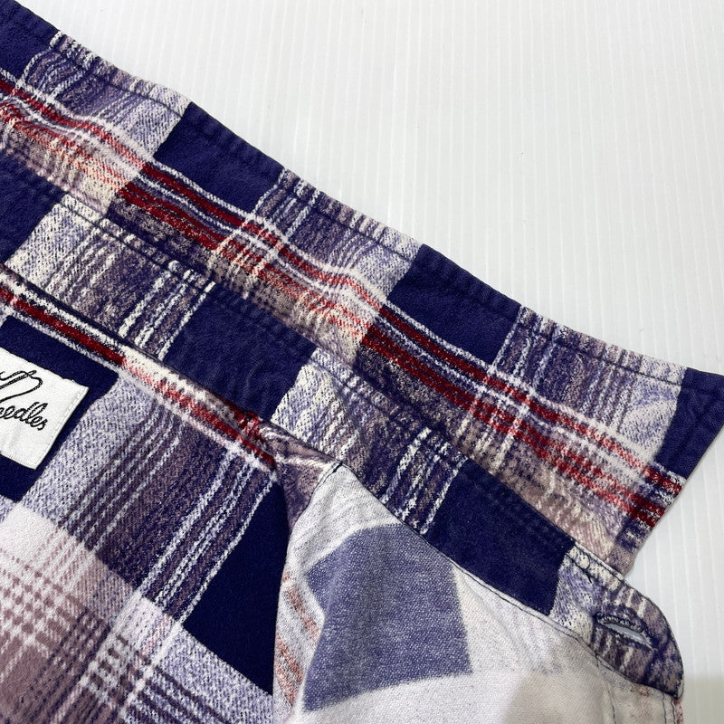 【中古品】【メンズ】 NEEDLES ニードルス FLANNEL SHIRT フランネルシャツ 長袖 トップス 白タグ 140-260806-yo-09-tei サイズ：L カラー：パープル系 万代Net店