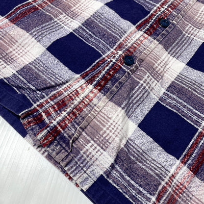 【中古品】【メンズ】 NEEDLES ニードルス FLANNEL SHIRT フランネルシャツ 長袖 トップス 白タグ 140-260806-yo-09-tei サイズ：L カラー：パープル系 万代Net店