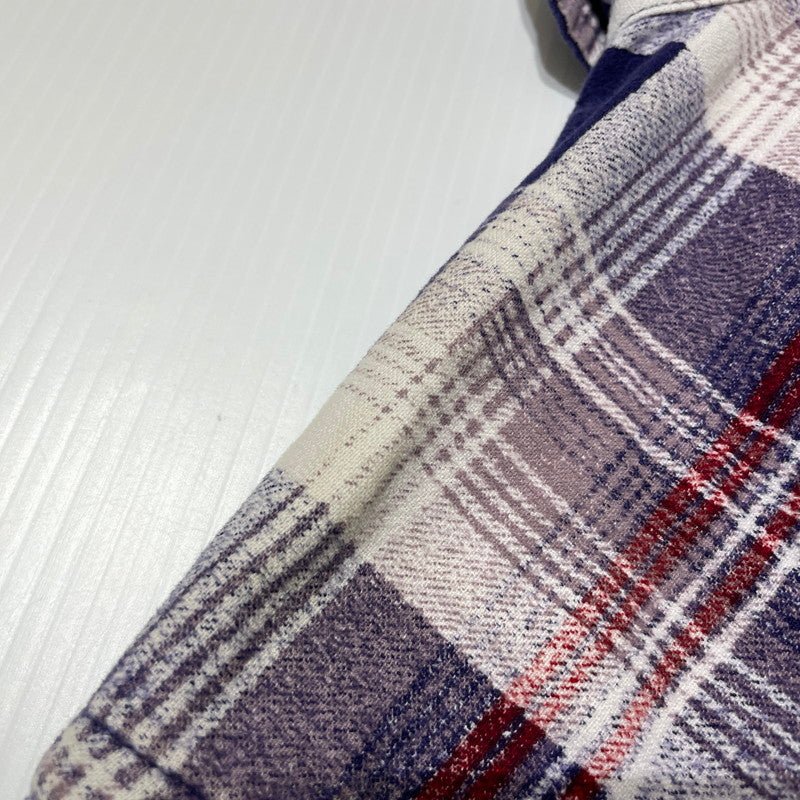 【中古品】【メンズ】 NEEDLES ニードルス FLANNEL SHIRT フランネルシャツ 長袖 トップス 白タグ 140-260806-yo-09-tei サイズ：L カラー：パープル系 万代Net店