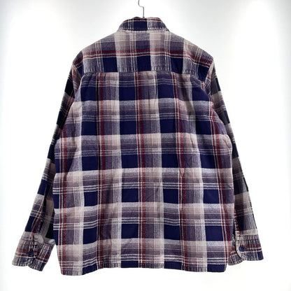 【中古品】【メンズ】 NEEDLES ニードルス FLANNEL SHIRT フランネルシャツ 長袖 トップス 白タグ 140-260806-yo-09-tei サイズ：L カラー：パープル系 万代Net店