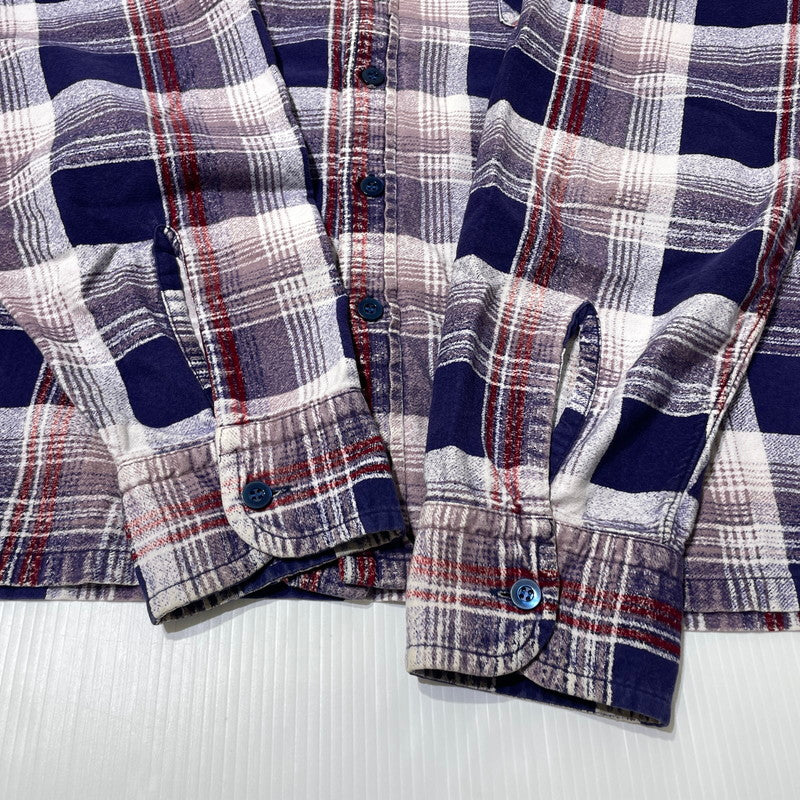 【中古品】【メンズ】 NEEDLES ニードルス FLANNEL SHIRT フランネルシャツ 長袖 トップス 白タグ 140-260806-yo-09-tei サイズ：L カラー：パープル系 万代Net店