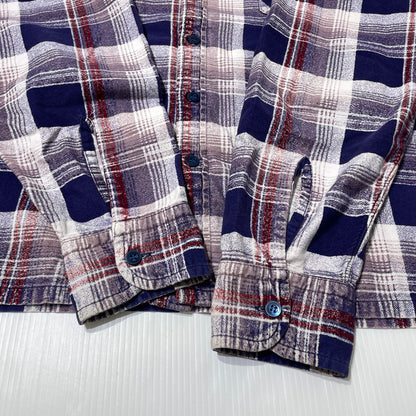 【中古品】【メンズ】 NEEDLES ニードルス FLANNEL SHIRT フランネルシャツ 長袖 トップス 白タグ 140-260806-yo-09-tei サイズ：L カラー：パープル系 万代Net店