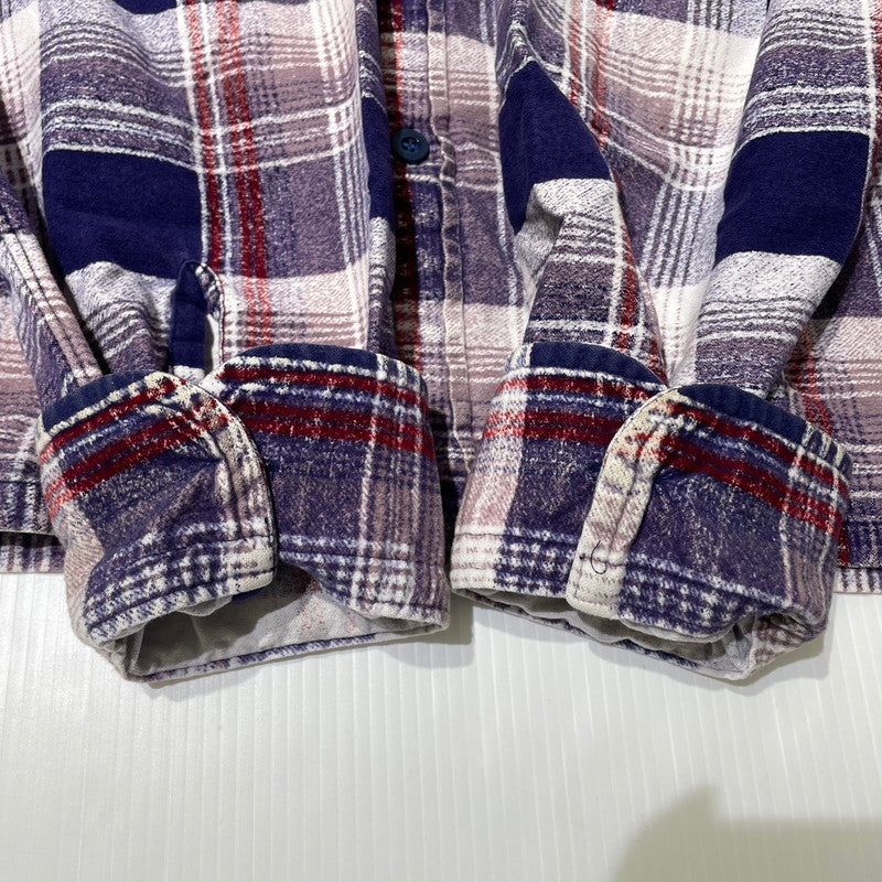 【中古品】【メンズ】 NEEDLES ニードルス FLANNEL SHIRT フランネルシャツ 長袖 トップス 白タグ 140-260806-yo-09-tei サイズ：L カラー：パープル系 万代Net店