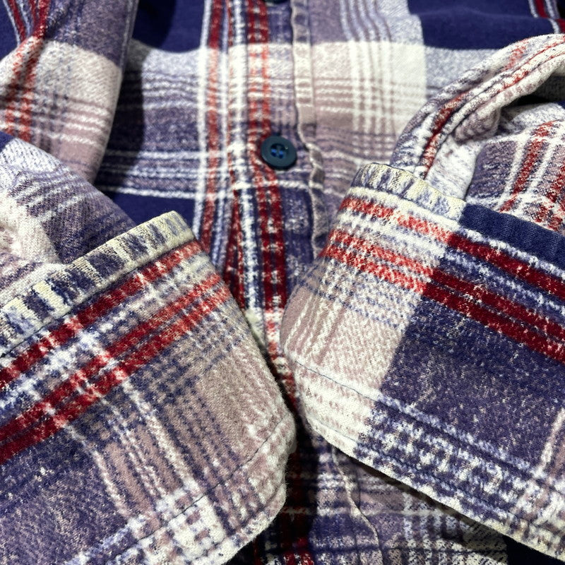 【中古品】【メンズ】 NEEDLES ニードルス FLANNEL SHIRT フランネルシャツ 長袖 トップス 白タグ 140-260806-yo-09-tei サイズ：L カラー：パープル系 万代Net店