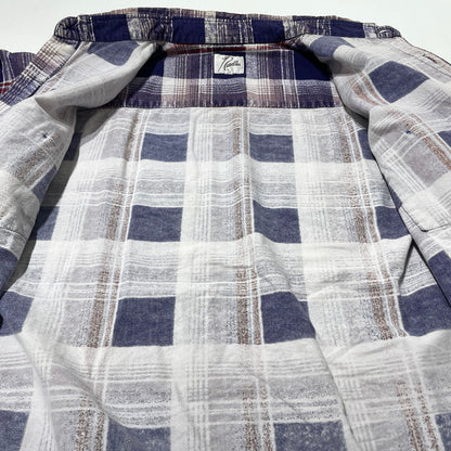 【中古品】【メンズ】 NEEDLES ニードルス FLANNEL SHIRT フランネルシャツ 長袖 トップス 白タグ 140-260806-yo-09-tei サイズ：L カラー：パープル系 万代Net店