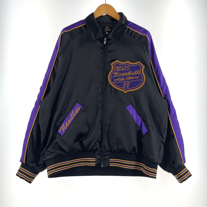 【中古品】【メンズ】 NEEDLES ニードルス STADIUM JACKET - POLY SATEEN SX216 スタジアム ジャケット ポリサテン ライトアウター 140-260806-yo-10-tei サイズ：S カラー：ブラック/パープル 万代Net店