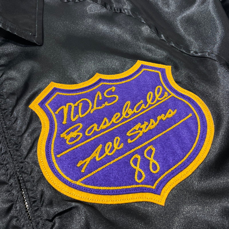 【中古品】【メンズ】 NEEDLES ニードルス STADIUM JACKET - POLY SATEEN SX216 スタジアム ジャケット ポリサテン ライトアウター 140-260806-yo-10-tei サイズ：S カラー：ブラック/パープル 万代Net店