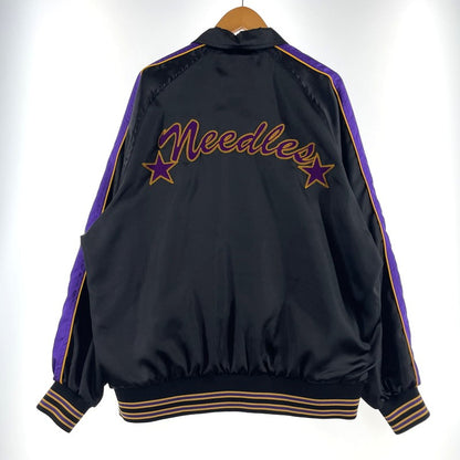 【中古品】【メンズ】 NEEDLES ニードルス STADIUM JACKET - POLY SATEEN SX216 スタジアム ジャケット ポリサテン ライトアウター 140-260806-yo-10-tei サイズ：S カラー：ブラック/パープル 万代Net店