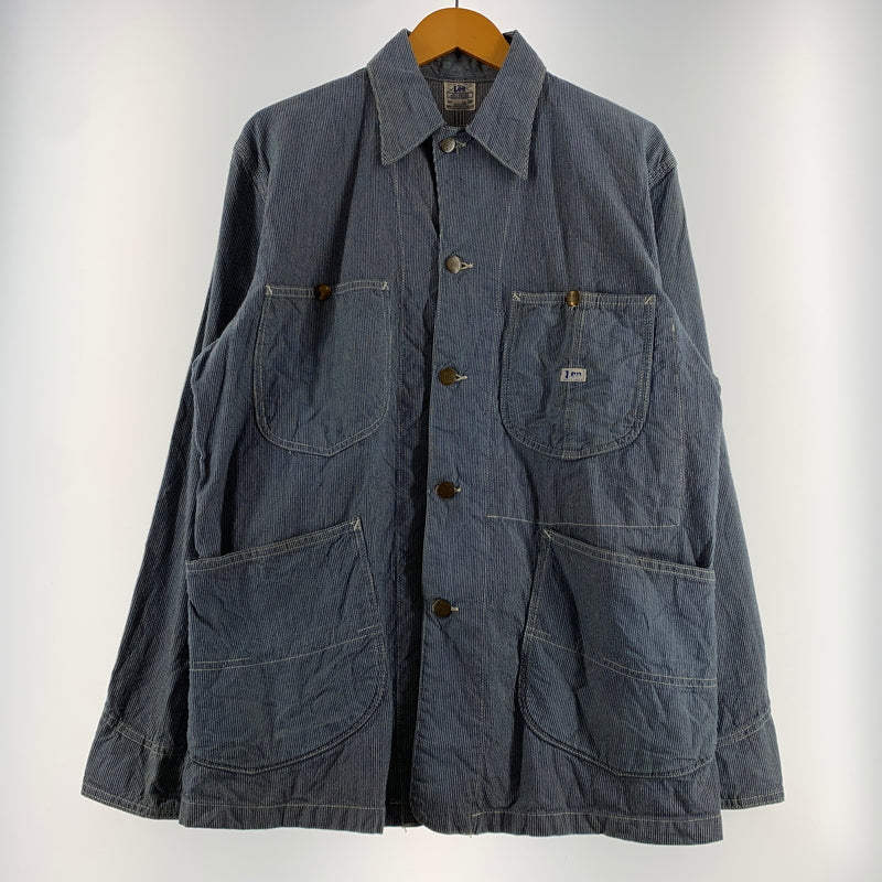 【中古品】【メンズ】 Lee リー COVER ALL 2412 カバーオール ライトアウター デニムジャケット 復刻 91-J 156-260809-ko-25-tei サイズ：36 カラー：ヒッコリー 万代Net店