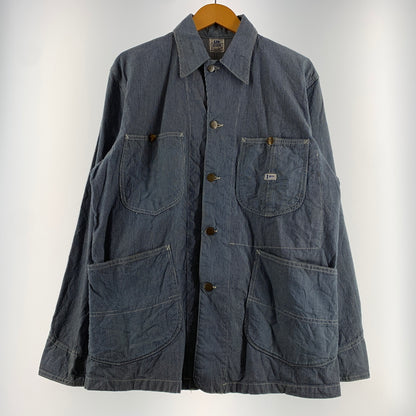 【中古品】【メンズ】 Lee リー COVER ALL 2412 カバーオール ライトアウター デニムジャケット 復刻 91-J 156-260809-ko-25-tei サイズ：36 カラー：ヒッコリー 万代Net店