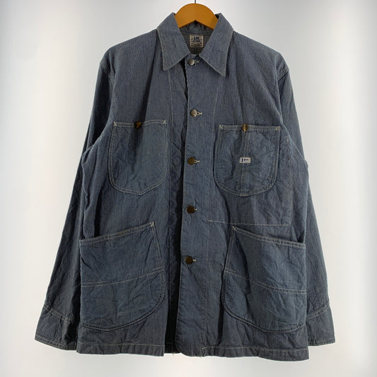 【中古品】【メンズ】 Lee リー COVER ALL 2412 カバーオール ライトアウター デニムジャケット 復刻 91-J 156-260809-ko-25-tei サイズ：36 カラー：ヒッコリー 万代Net店