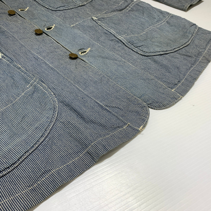 【中古品】【メンズ】 Lee リー COVER ALL 2412 カバーオール ライトアウター デニムジャケット 復刻 91-J 156-260809-ko-25-tei サイズ：36 カラー：ヒッコリー 万代Net店
