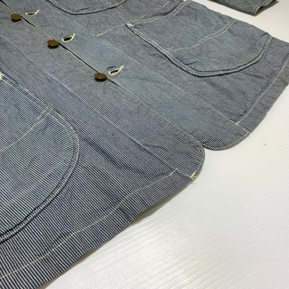 【中古品】【メンズ】 Lee リー COVER ALL 2412 カバーオール ライトアウター デニムジャケット 復刻 91-J 156-260809-ko-25-tei サイズ：36 カラー：ヒッコリー 万代Net店