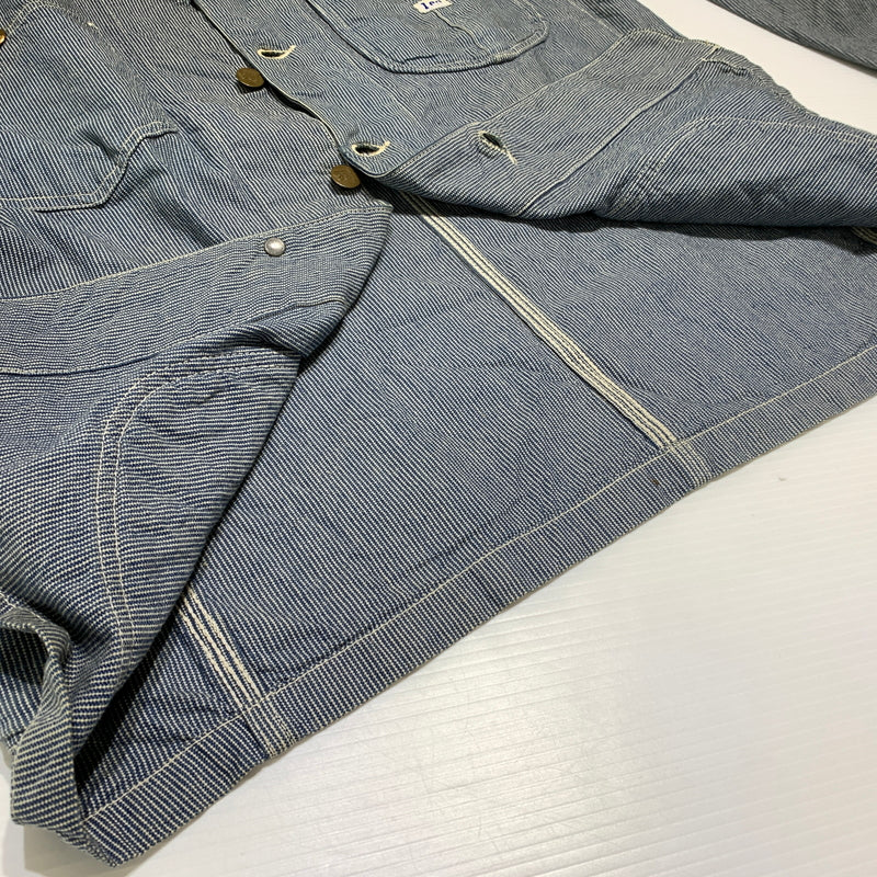 【中古品】【メンズ】 Lee リー COVER ALL 2412 カバーオール ライトアウター デニムジャケット 復刻 91-J 156-260809-ko-25-tei サイズ：36 カラー：ヒッコリー 万代Net店