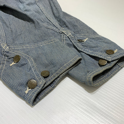 【中古品】【メンズ】 Lee リー COVER ALL 2412 カバーオール ライトアウター デニムジャケット 復刻 91-J 156-260809-ko-25-tei サイズ：36 カラー：ヒッコリー 万代Net店