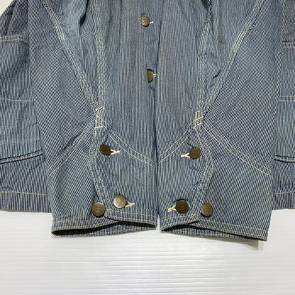【中古品】【メンズ】 Lee リー COVER ALL 2412 カバーオール ライトアウター デニムジャケット 復刻 91-J 156-260809-ko-25-tei サイズ：36 カラー：ヒッコリー 万代Net店