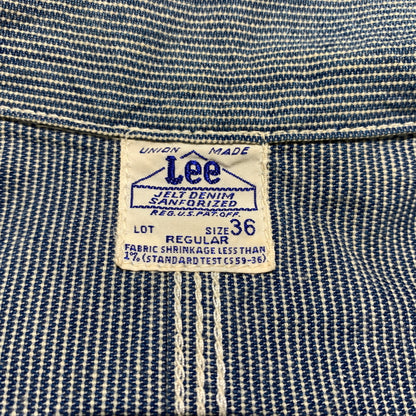 【中古品】【メンズ】 Lee リー COVER ALL 2412 カバーオール ライトアウター デニムジャケット 復刻 91-J 156-260809-ko-25-tei サイズ：36 カラー：ヒッコリー 万代Net店
