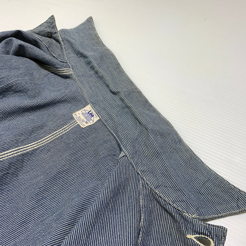 【中古品】【メンズ】 Lee リー COVER ALL 2412 カバーオール ライトアウター デニムジャケット 復刻 91-J 156-260809-ko-25-tei サイズ：36 カラー：ヒッコリー 万代Net店
