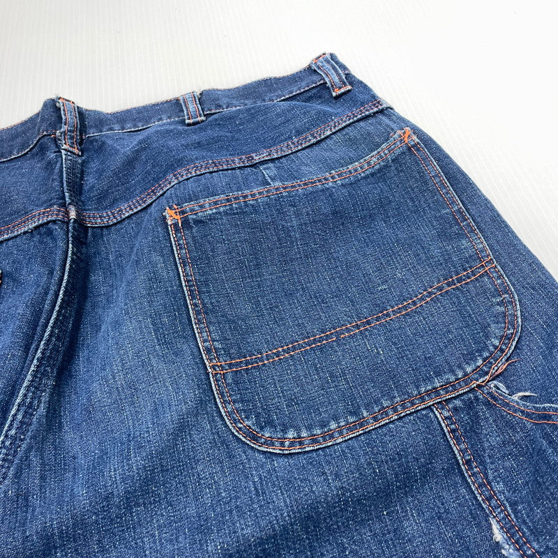 【現状渡し品】【メンズ】 BIGMAC ビッグマック 50’s VINTAGE TALON PINLOCK PAINTER DENIM 50年代 ヴィンテージ かぎ爪 ピンロック ペインター デニム ボトムス 片爪 ジーンズ 156-260809-sa-05-tei サイズ：不明 カラー：インディゴ 万代Net店
