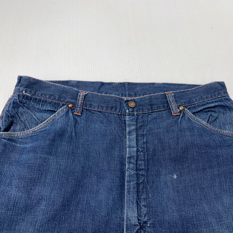 【現状渡し品】【メンズ】 BIGMAC ビッグマック 50’s VINTAGE TALON PINLOCK PAINTER DENIM 50年代 ヴィンテージ かぎ爪 ピンロック ペインター デニム ボトムス 片爪 ジーンズ 156-260809-sa-05-tei サイズ：不明 カラー：インディゴ 万代Net店