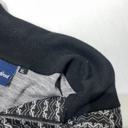 【中古品】【メンズ】 INTERBREED インターブリード PATTERNED HALF ZIP LS POLO SHIRTS IB22AW-SH03 パターン ハーフジップ ロングスリーブ ポロシャツ 長袖 トップス 142-260915-yo-12-teih サイズ：XL カラー：ブラック 万代Net店