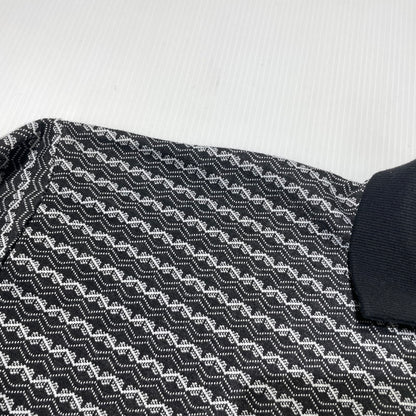 【中古品】【メンズ】 INTERBREED インターブリード PATTERNED HALF ZIP LS POLO SHIRTS IB22AW-SH03 パターン ハーフジップ ロングスリーブ ポロシャツ 長袖 トップス 142-260915-yo-12-teih サイズ：XL カラー：ブラック 万代Net店