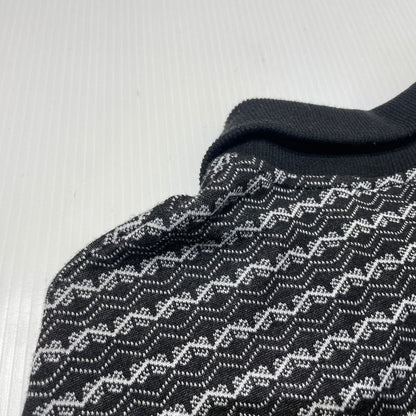 【中古品】【メンズ】 INTERBREED インターブリード PATTERNED HALF ZIP LS POLO SHIRTS IB22AW-SH03 パターン ハーフジップ ロングスリーブ ポロシャツ 長袖 トップス 142-260915-yo-12-teih サイズ：XL カラー：ブラック 万代Net店