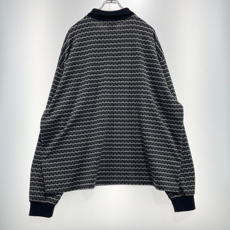 【中古品】【メンズ】 INTERBREED インターブリード PATTERNED HALF ZIP LS POLO SHIRTS IB22AW-SH03 パターン ハーフジップ ロングスリーブ ポロシャツ 長袖 トップス 142-260915-yo-12-teih サイズ：XL カラー：ブラック 万代Net店