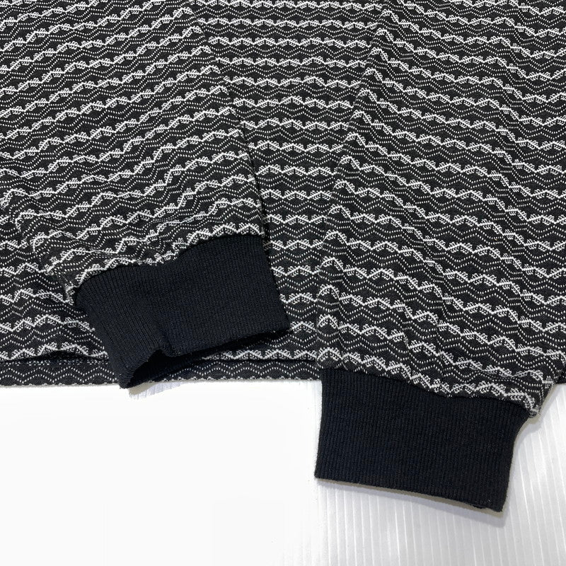 【中古品】【メンズ】 INTERBREED インターブリード PATTERNED HALF ZIP LS POLO SHIRTS IB22AW-SH03 パターン ハーフジップ ロングスリーブ ポロシャツ 長袖 トップス 142-260915-yo-12-teih サイズ：XL カラー：ブラック 万代Net店