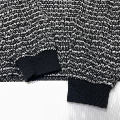 【中古品】【メンズ】 INTERBREED インターブリード PATTERNED HALF ZIP LS POLO SHIRTS IB22AW-SH03 パターン ハーフジップ ロングスリーブ ポロシャツ 長袖 トップス 142-260915-yo-12-teih サイズ：XL カラー：ブラック 万代Net店