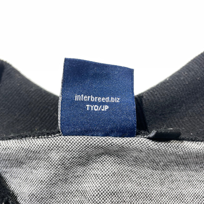【中古品】【メンズ】 INTERBREED インターブリード PATTERNED HALF ZIP LS POLO SHIRTS IB22AW-SH03 パターン ハーフジップ ロングスリーブ ポロシャツ 長袖 トップス 142-260915-yo-12-teih サイズ：XL カラー：ブラック 万代Net店