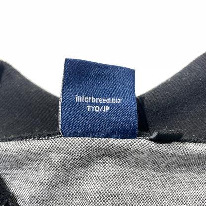 【中古品】【メンズ】 INTERBREED インターブリード PATTERNED HALF ZIP LS POLO SHIRTS IB22AW-SH03 パターン ハーフジップ ロングスリーブ ポロシャツ 長袖 トップス 142-260915-yo-12-teih サイズ：XL カラー：ブラック 万代Net店