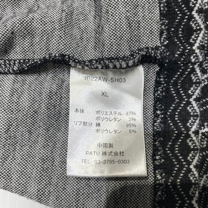 【中古品】【メンズ】 INTERBREED インターブリード PATTERNED HALF ZIP LS POLO SHIRTS IB22AW-SH03 パターン ハーフジップ ロングスリーブ ポロシャツ 長袖 トップス 142-260915-yo-12-teih サイズ：XL カラー：ブラック 万代Net店